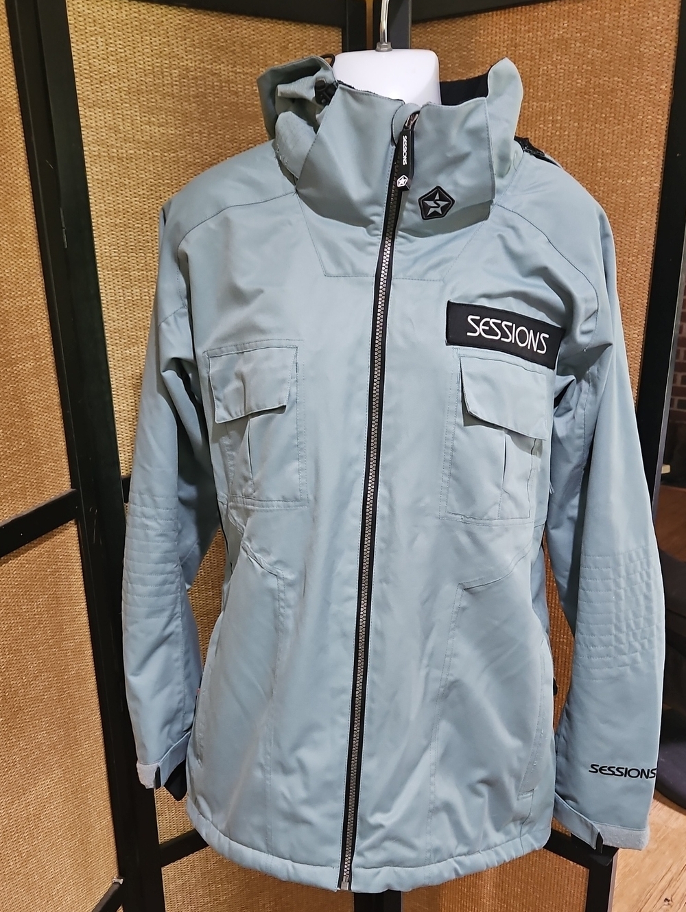 SESSIONS Women's Pale Blue Hooded Ski Jacket